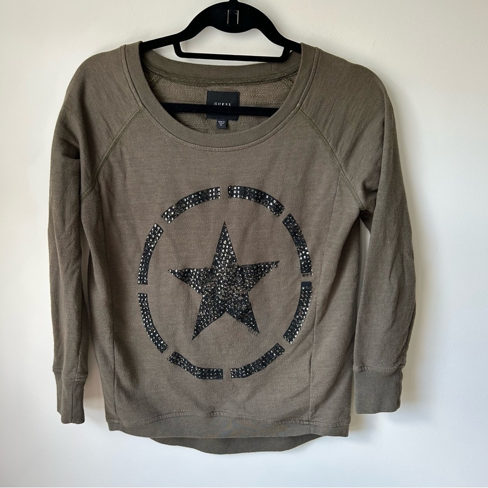 Guess Army Green Top